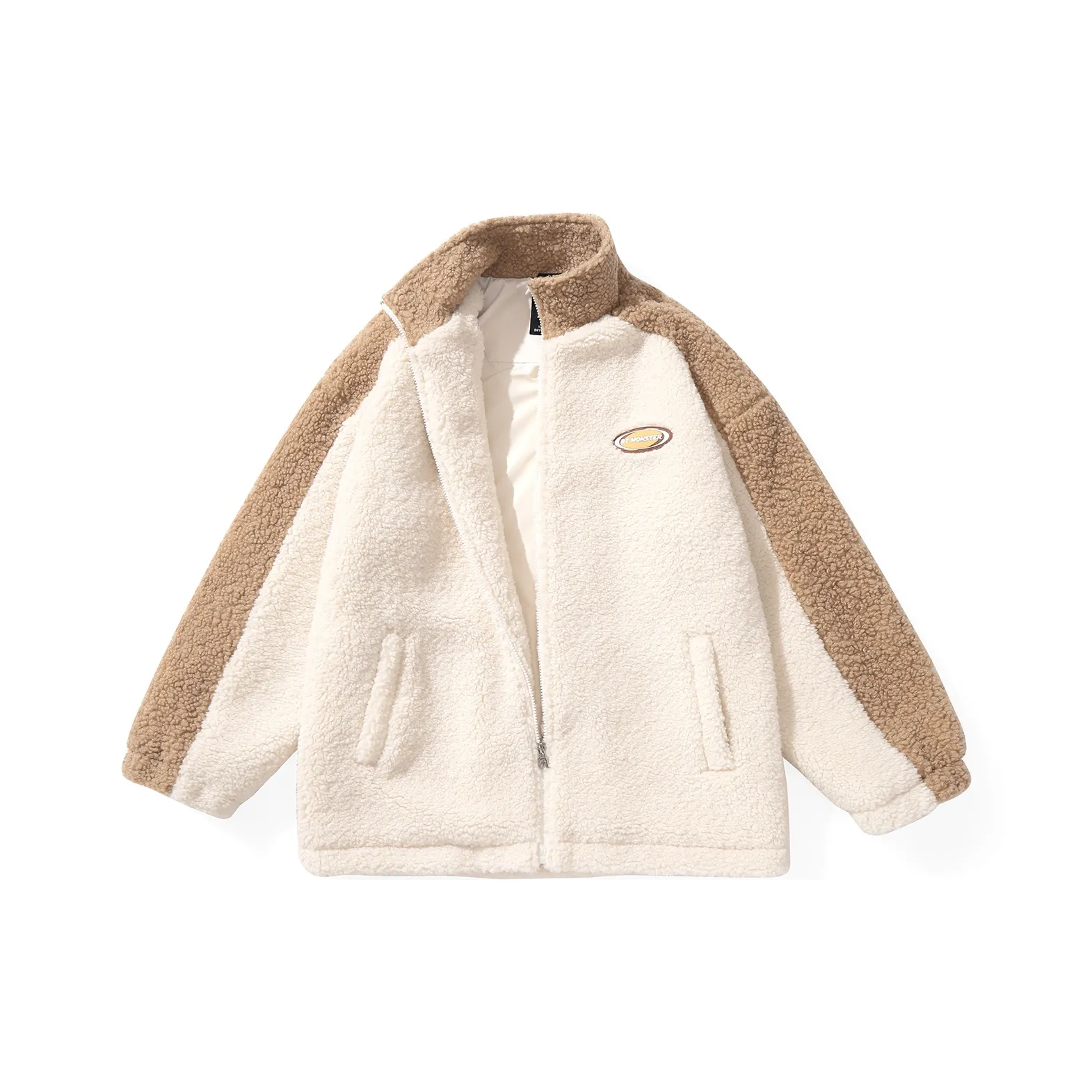 Bt Loose Fit Jacket Unisex White Coffee Color