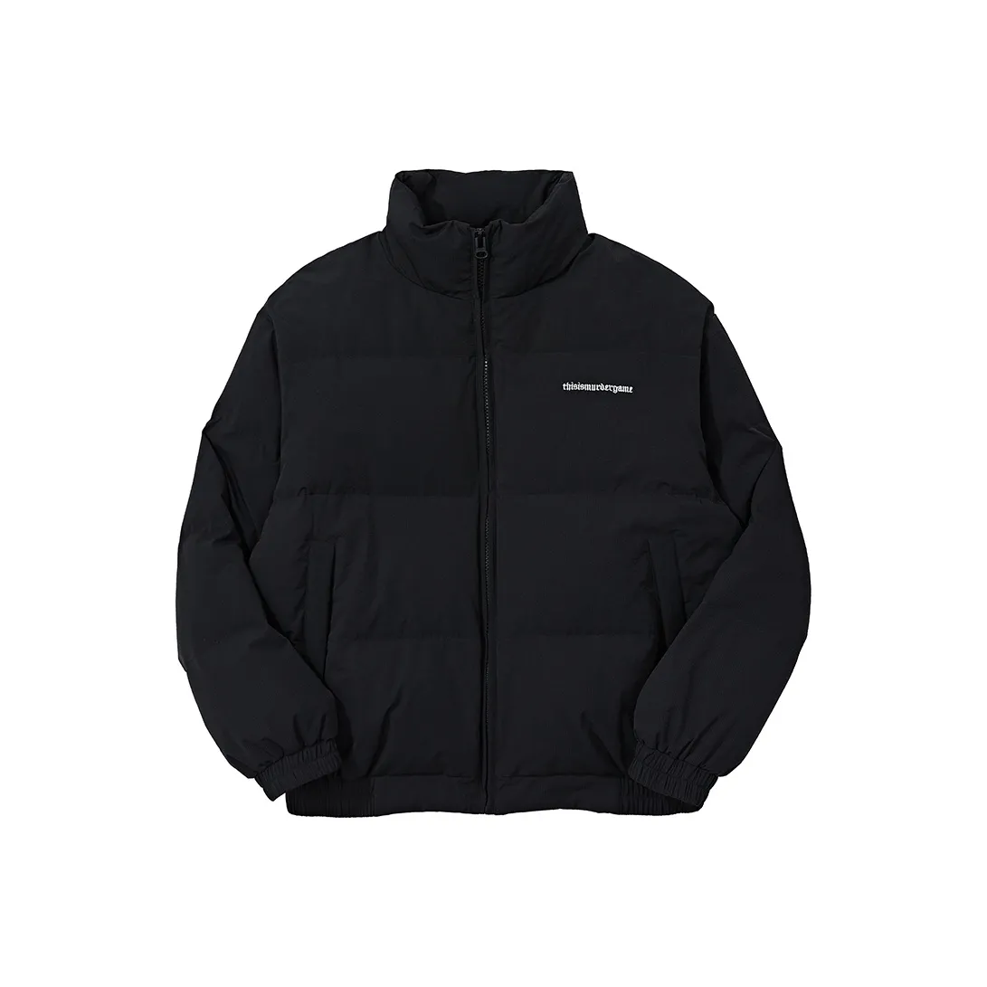 SHOOT BRAND Буква Однотонный Воротник-стойка Свободный крой Пуховая куртка Унисекс