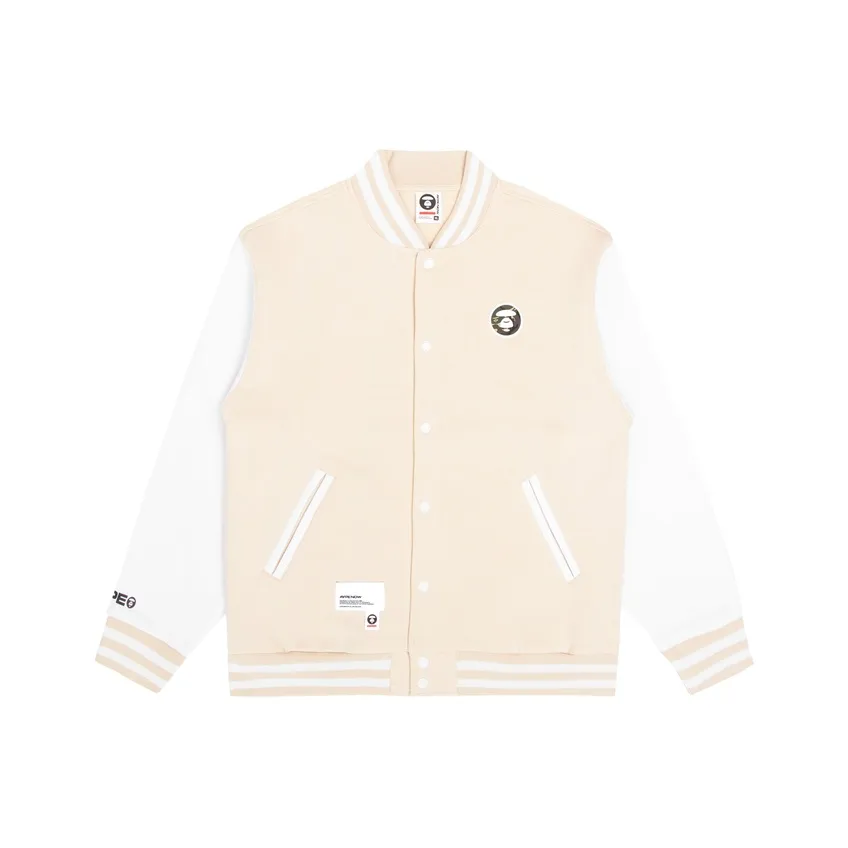 Aape By *A Bathing APE® Moonface Logo Varsity Jacket