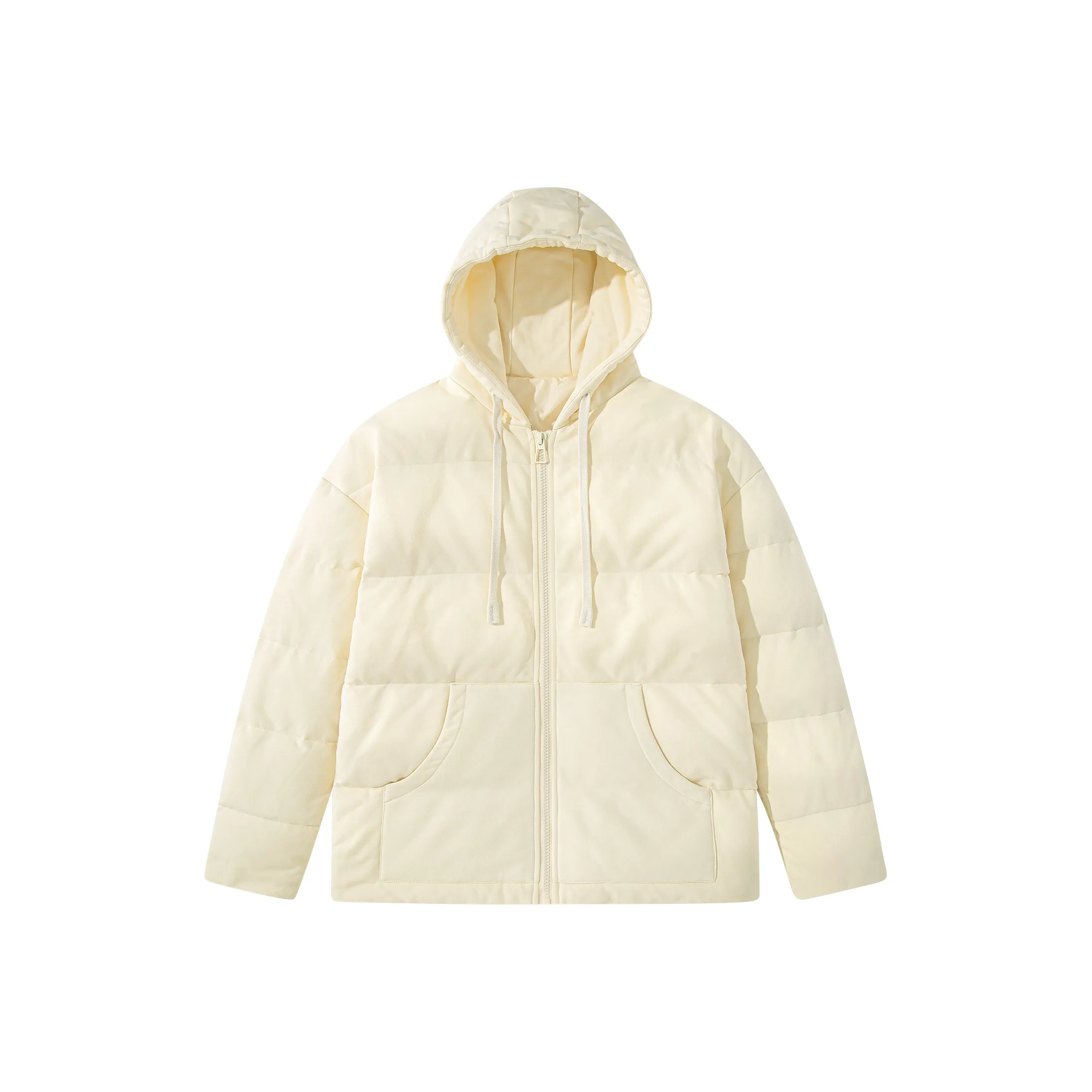 GDRX С капюшоном Свободный крой Пуховая куртка с квилтованным пальто Унисекс