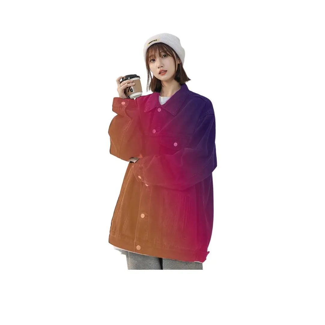 JCUI Denim Jacket Unisex Yellow Orange JCUI Деним Куртка Унисекс Желтый Оранжевый