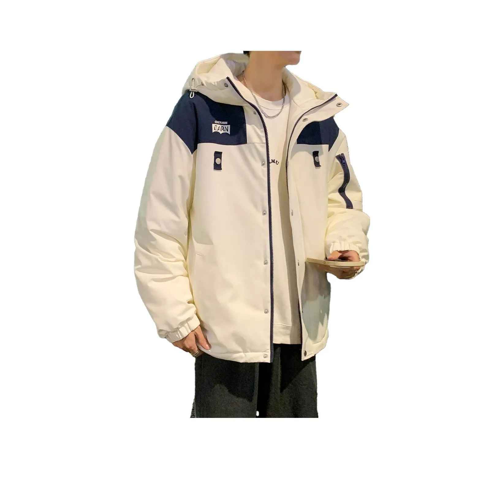 Tonlion Хлопковый пуховик Мужской Темно-синий