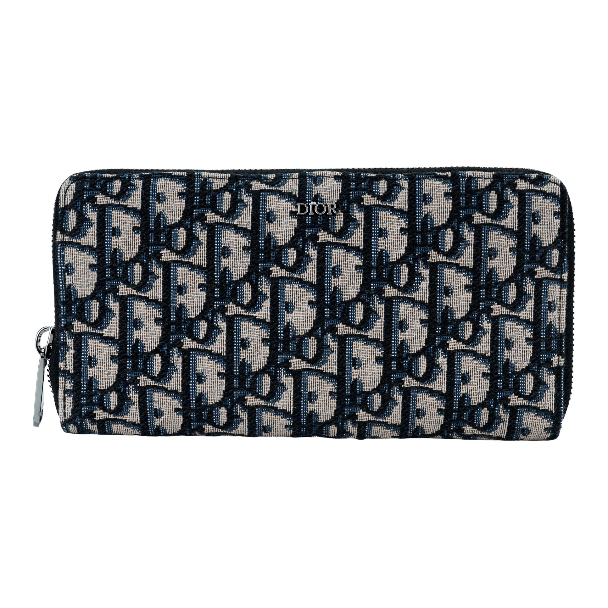 DIOR Cow Leather Wallet Clutch Unisex Black/Beige