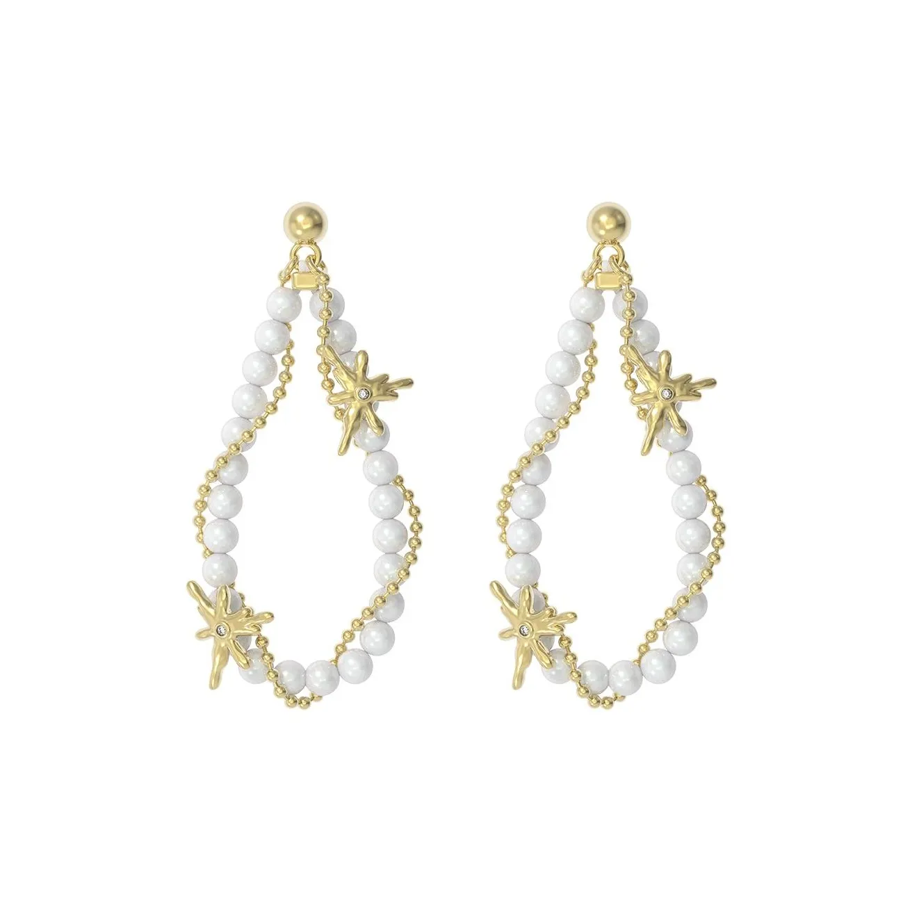 GOOGMO Серьги из меди с покрытием из 18-каратного золота женские