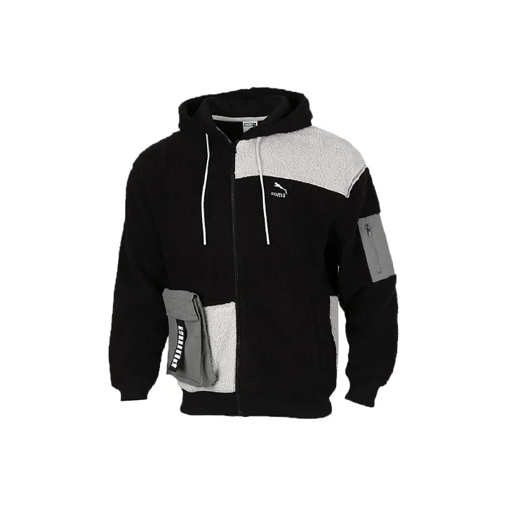 PUMA Черный Серый Мужской Бархат Куртка