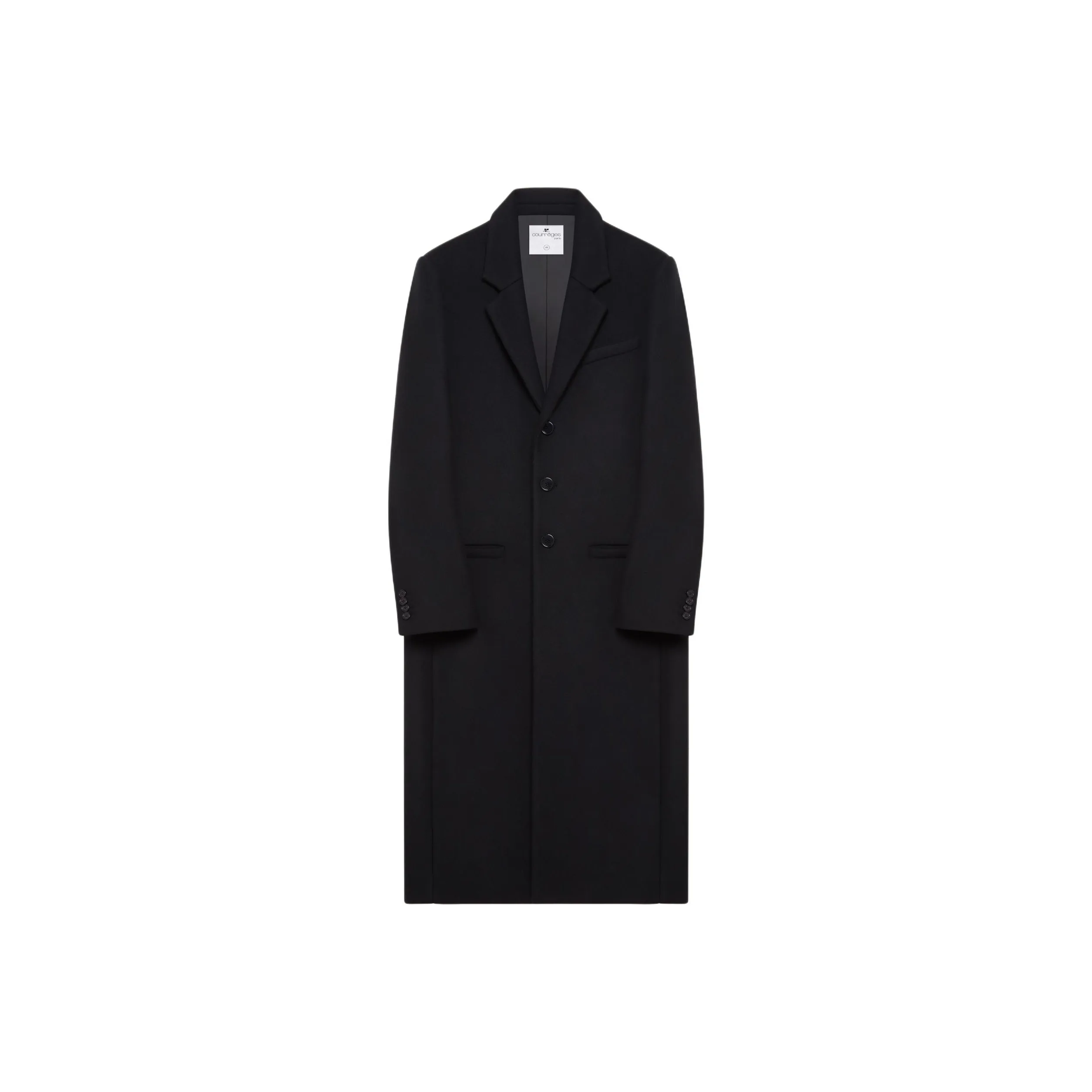 Courrèges Tailored Long Wool Blend Coat