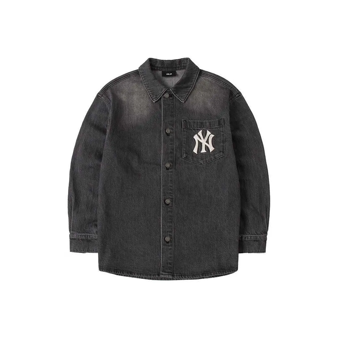 Mlb Base Logo Джинсовая Куртка Унисекс Угольный Серый