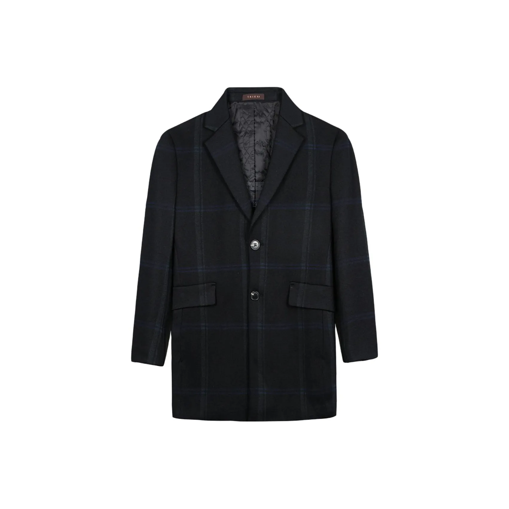 CAIZI Черный Синий Мужское Пальто
