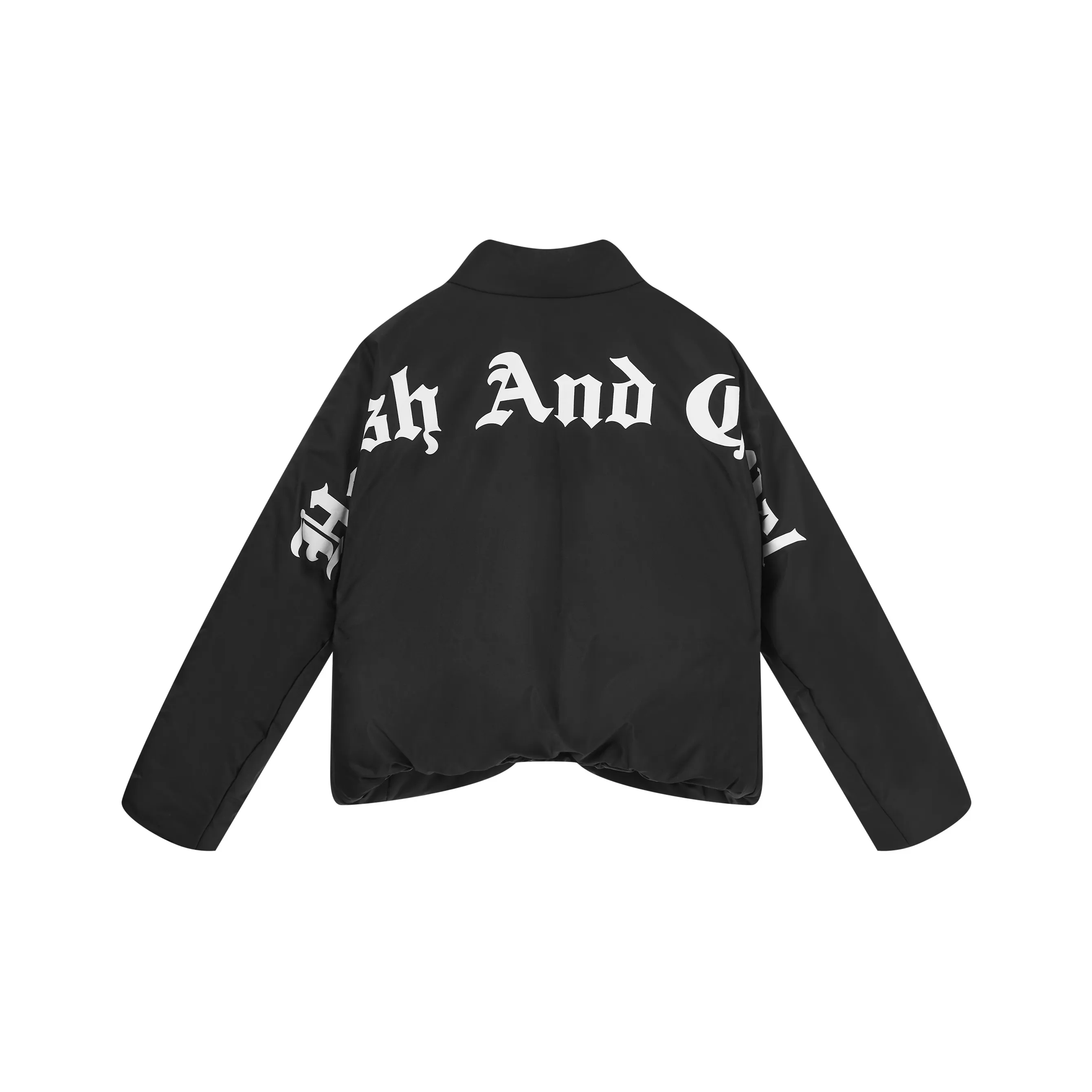 The North Face International Women's Day Lila långärmad t-shirt Letter Stand Collar Loose Fit Thickened Cropped Puffer Jacket Unisex Black
