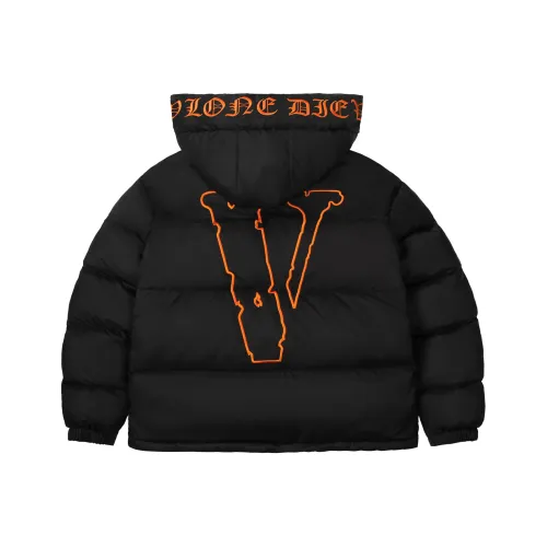 VLONE Big Logo Series Черный и оранжевый Унисекс Пуховики