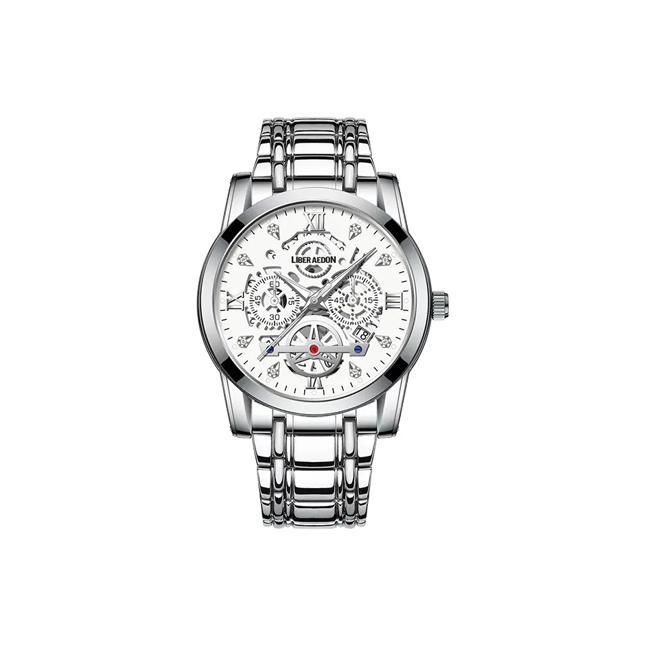 LIBER AEDON Наручные часы Кварцевый механизм Белый циферблат Мужские часы
