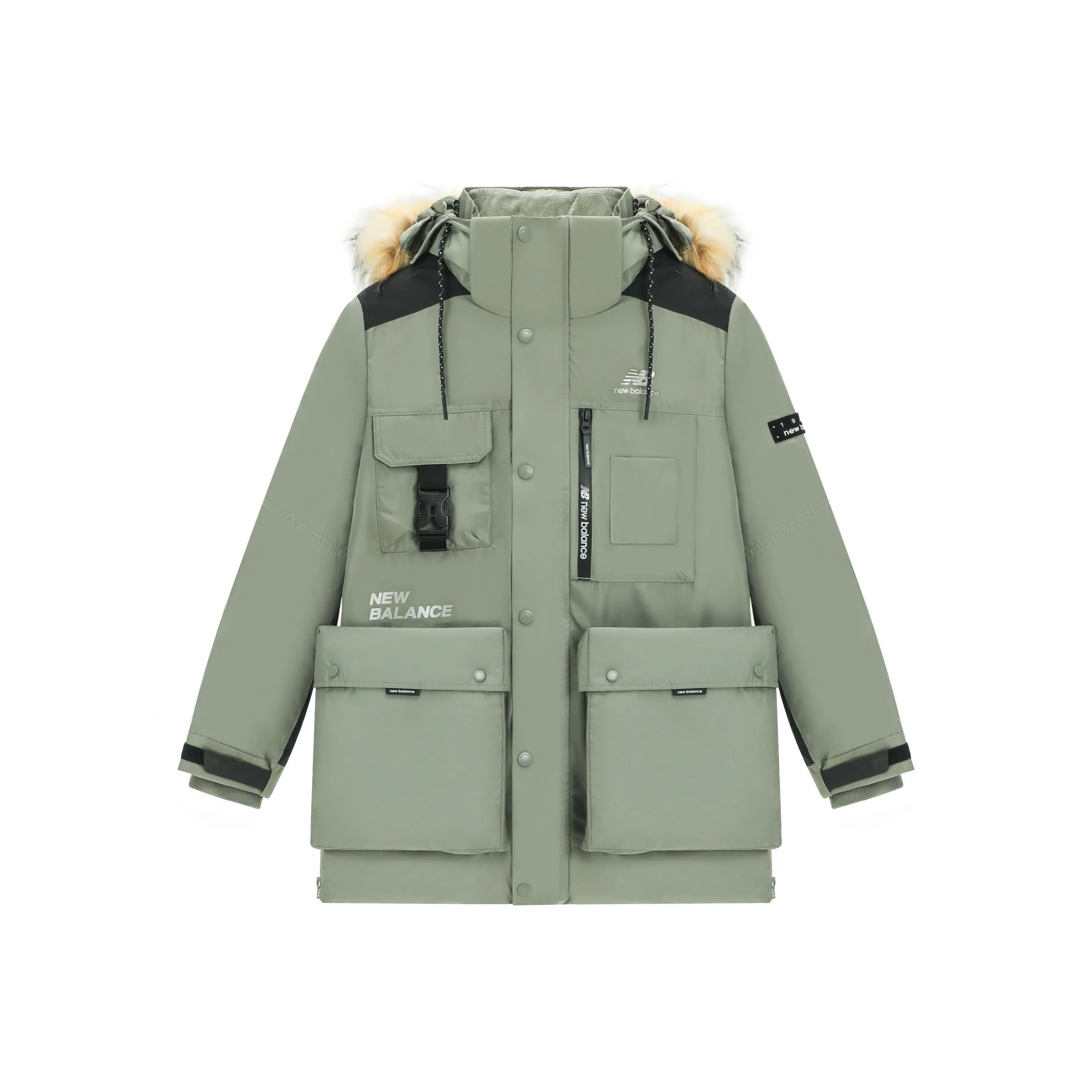 New Balance совместный бренд Пуховик Мужской Темно-оливковый зеленый
