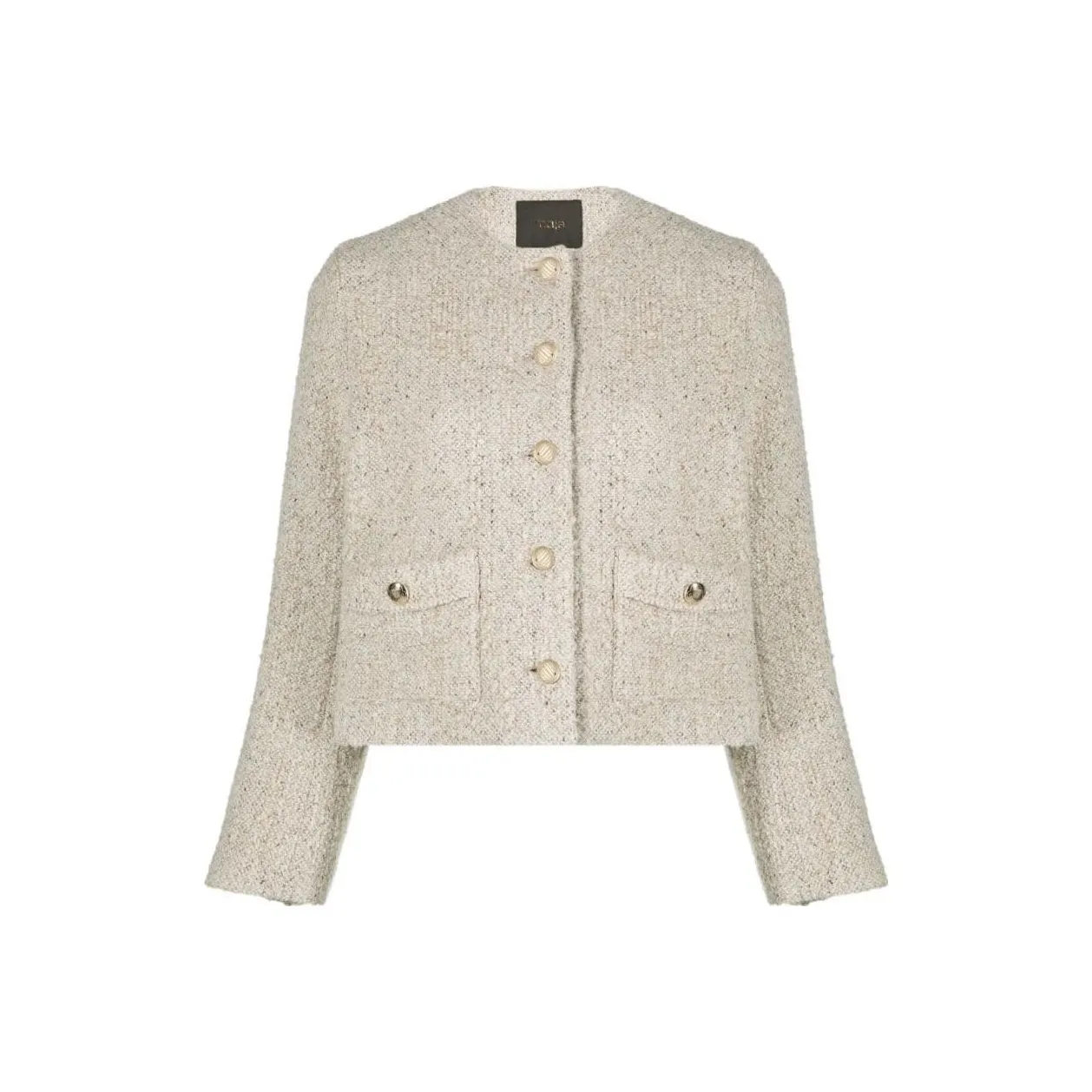Maje Collarless Tweed Jacket