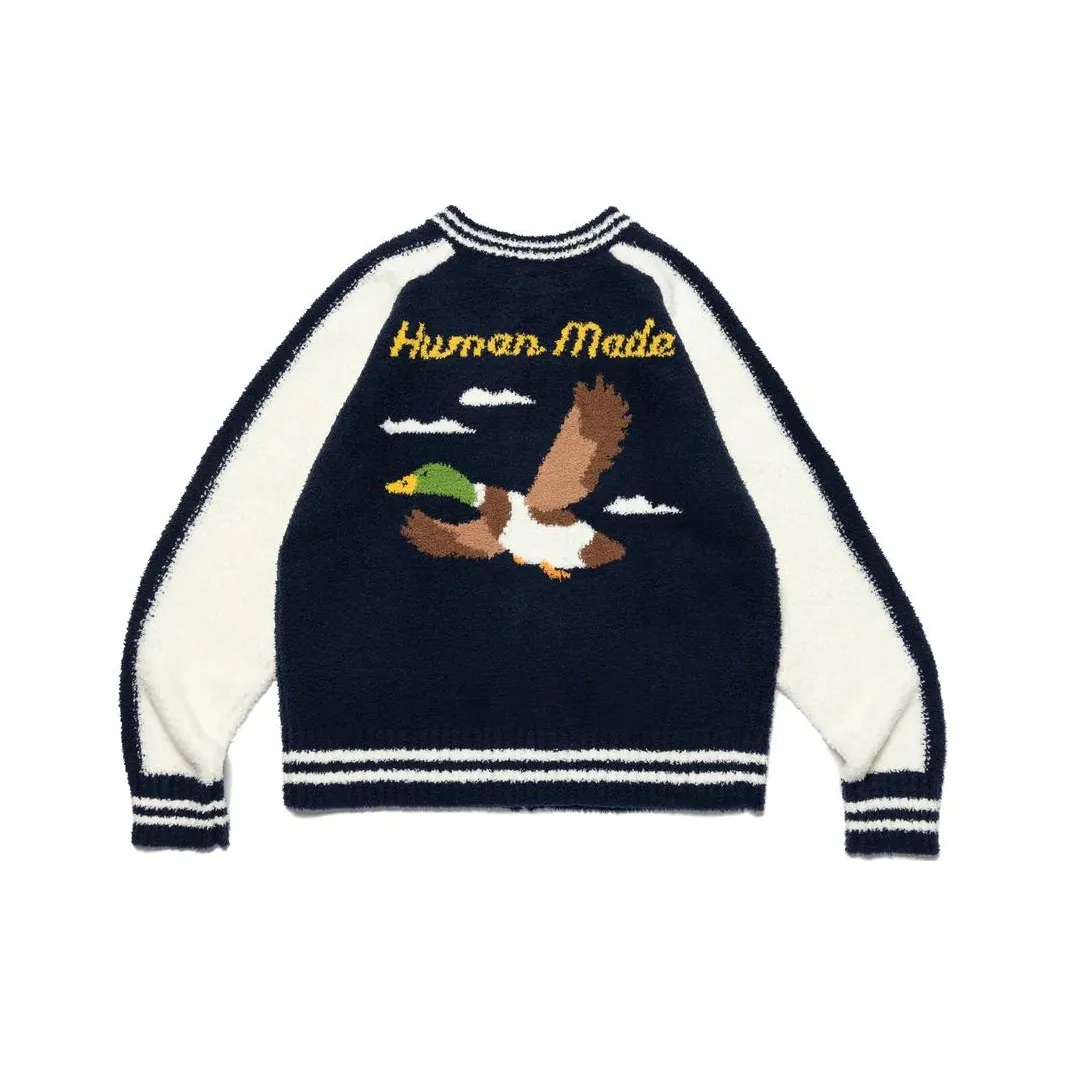 HUMAN MADE SS23 Бейсбольная куртка Пальто Мужской Морской синий