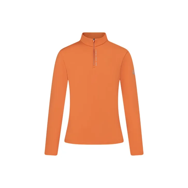 BOSIDENG Solid Color Sports Stretch Velvet Feel Letter Logo Stand Collar Half Zip Long Sleeved Top Men's