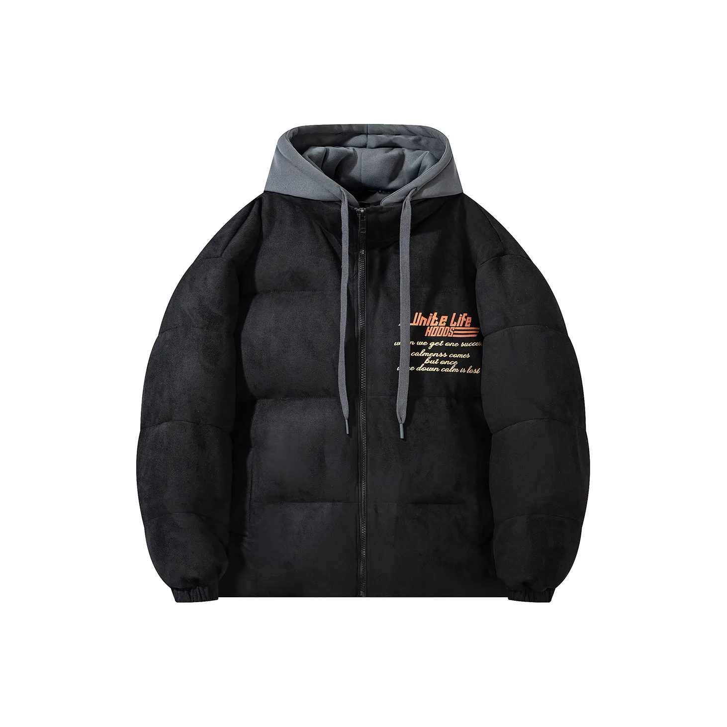 Unite Life HOODS Puffer Jacket Unisex Khaki