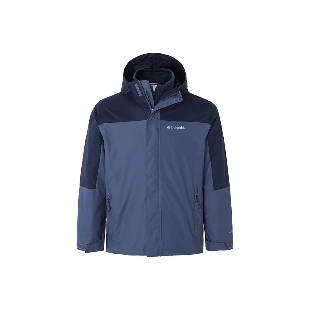 Columbia Water Resistant Windproof UV Protection Wear Resistant Warm Windbreaker Jacket Men Dark Blue