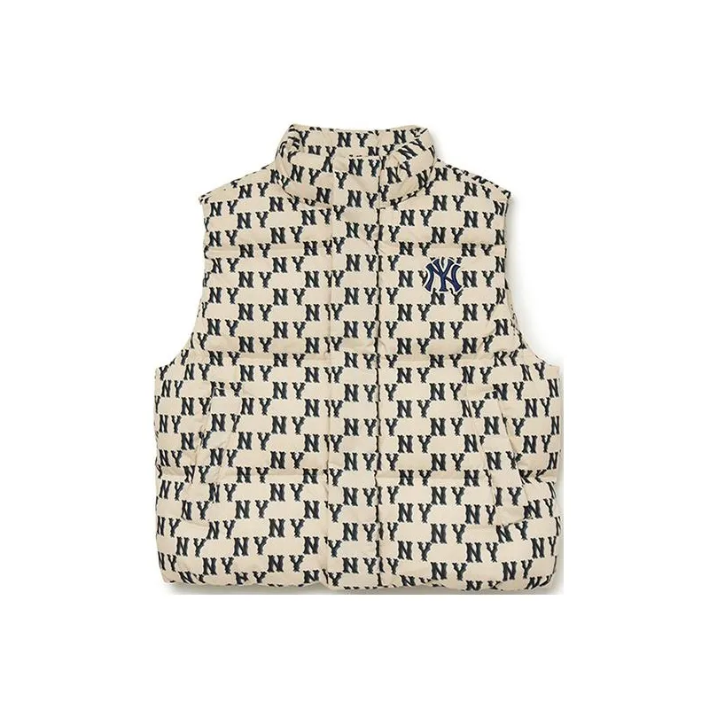 MLB Old Flower Пуховик Унисекс Темный Кремовый