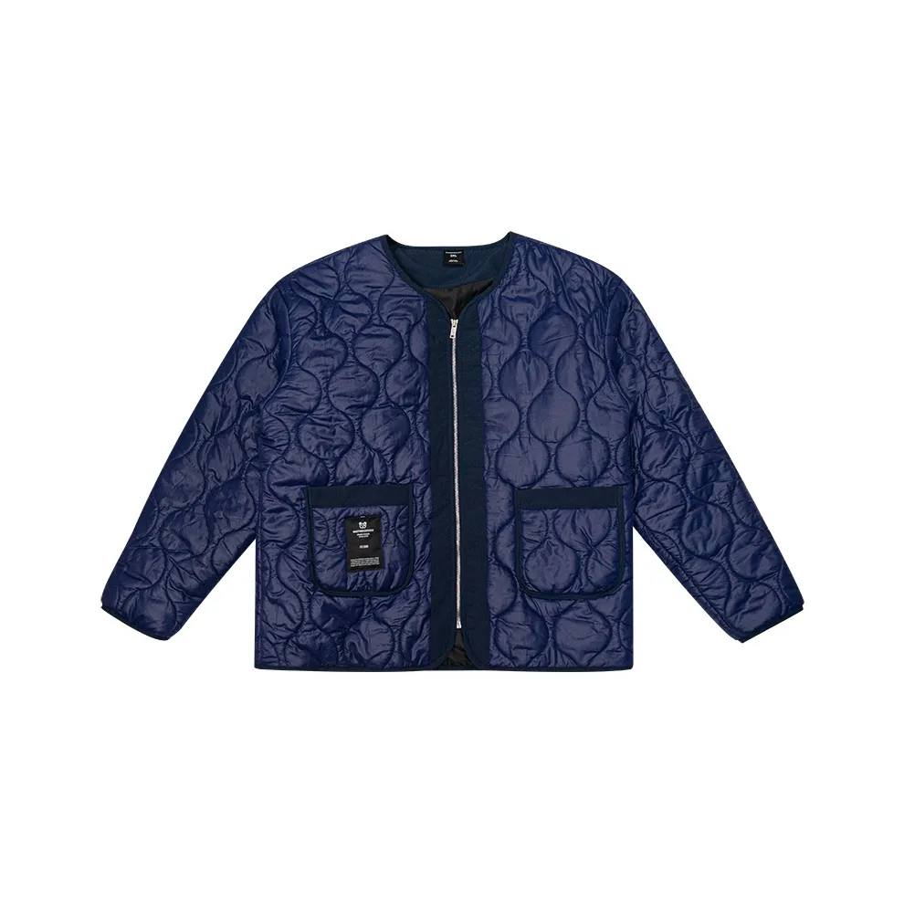 WAYNEXZAVIER Однотонный Без воротника Свободный крой Утолщенный хлопковый пуховик Унисекс