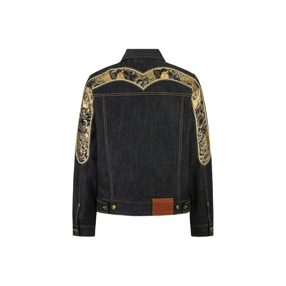 EVISU Denim Jackets Men's Denim Black