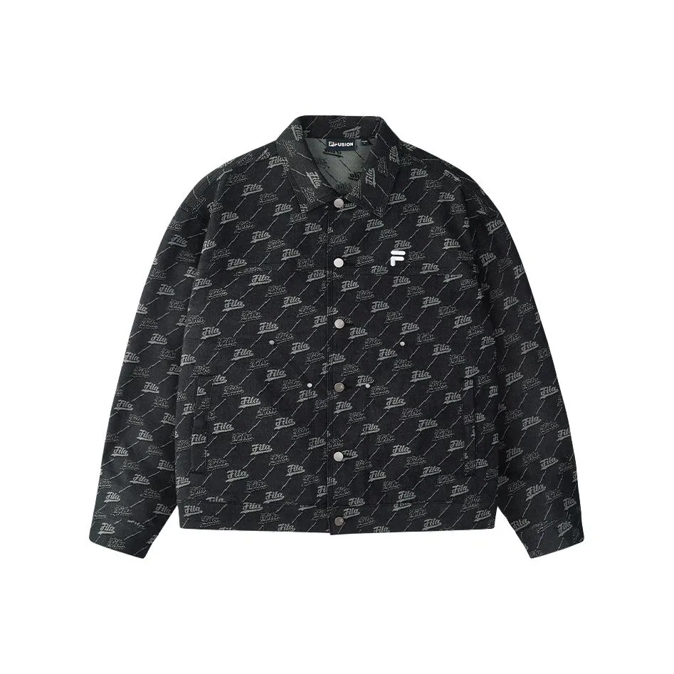FILA FUSION FOB Denim Jacket Unisex Jet Black