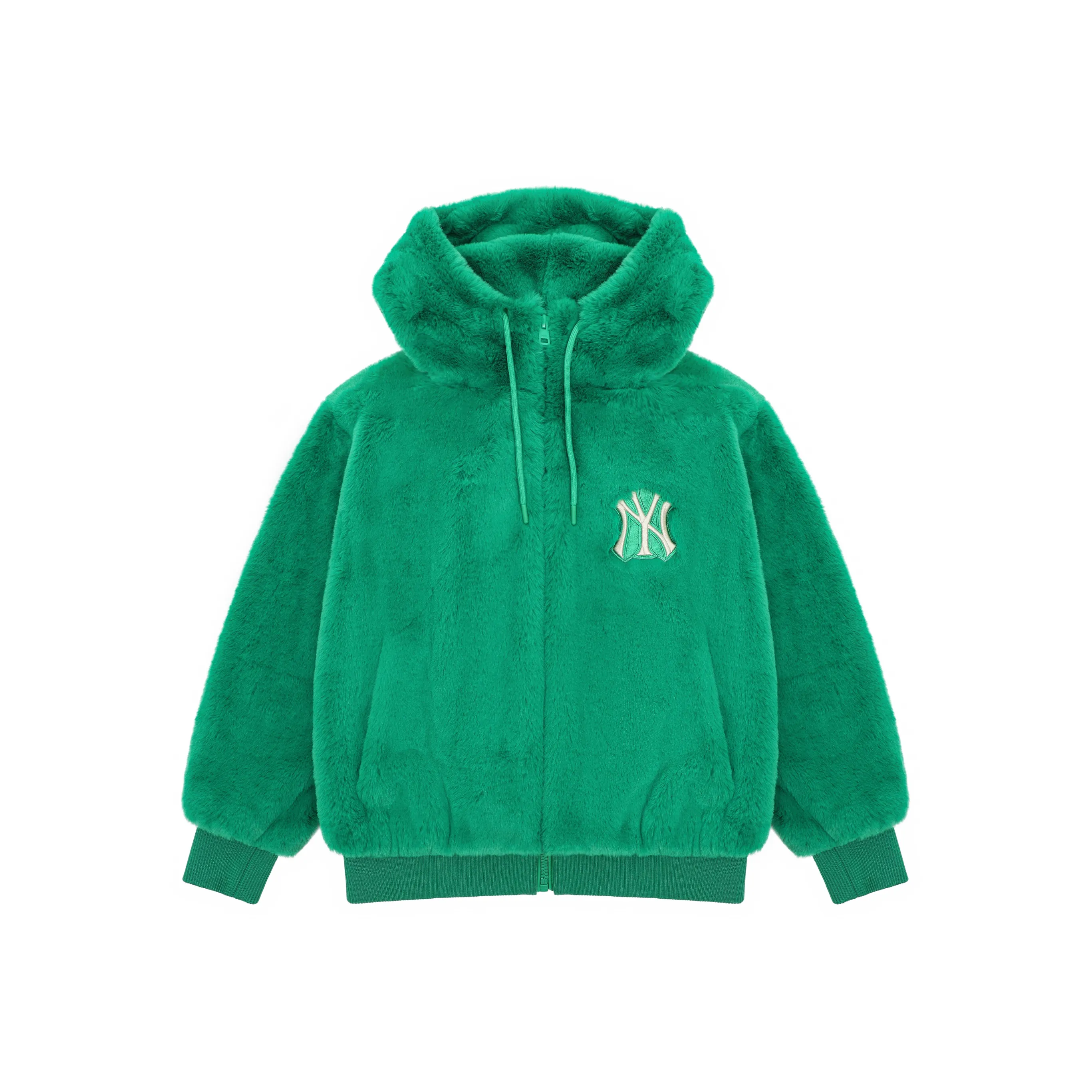 MLB New York Yankees Logo Print Windproof Sherpa Jacket