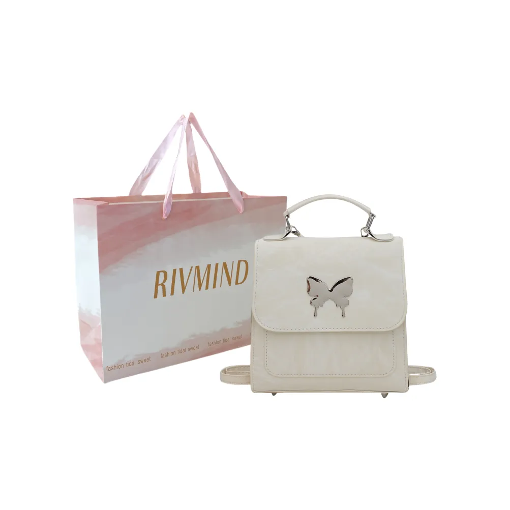 RIVMIND ПУ (полиуретан) Двойная плечевая сумка Сумка на одно плечо Стандартная Женская Белая Черная Зеленая Синяя Розовая Серебряная Серый