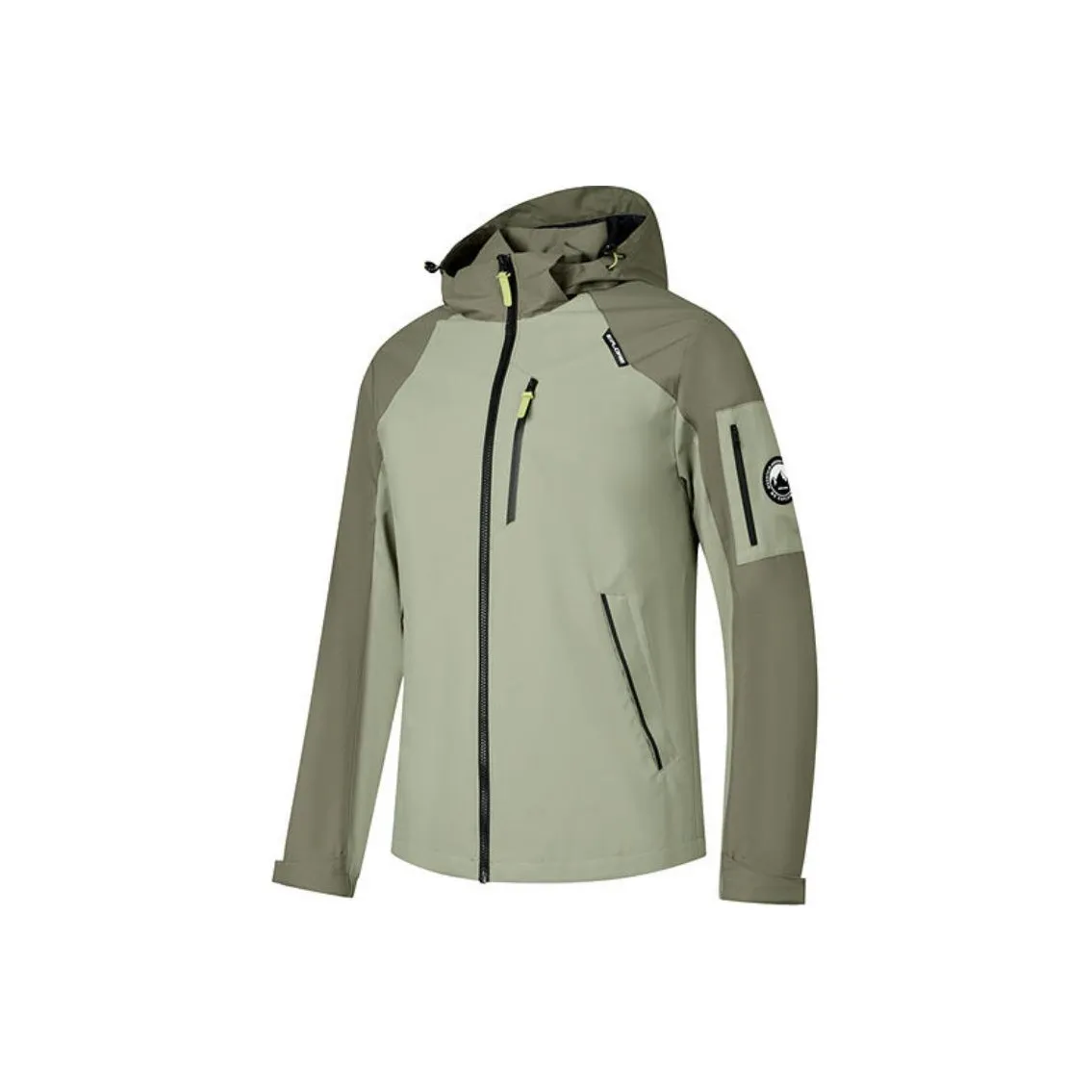 QIAODAN Windproof Breathable Quick Dry Windbreaker Jacket Men's Avocado Green/Green Bean Umber