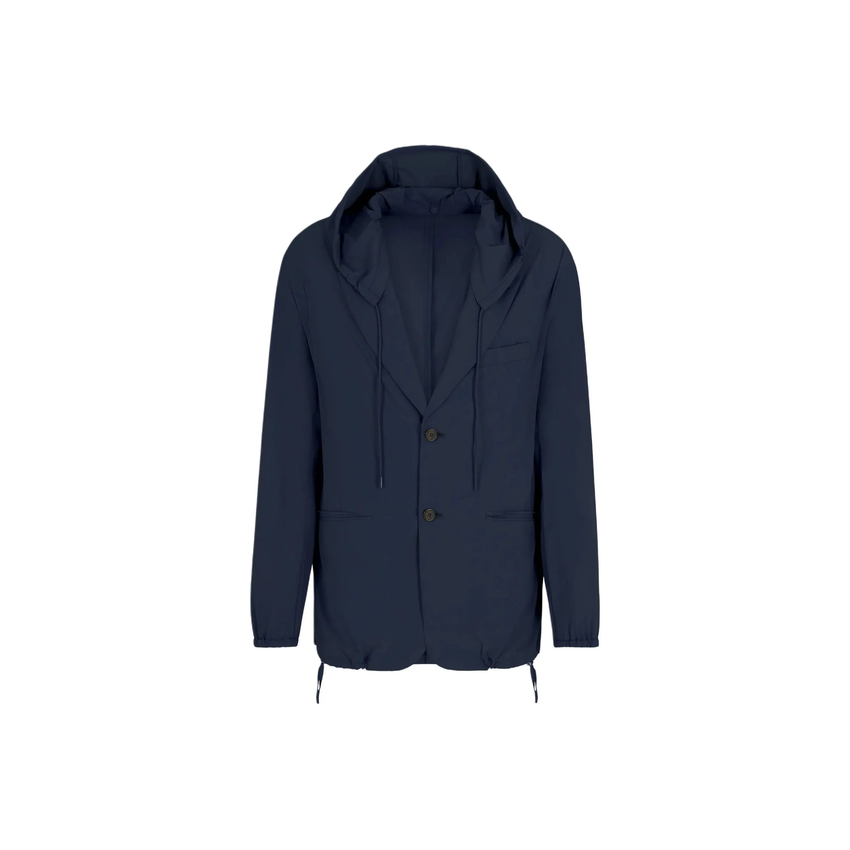 EMPORIO ARMANI Single breasted Hooded Blazer In Stretch Nylon