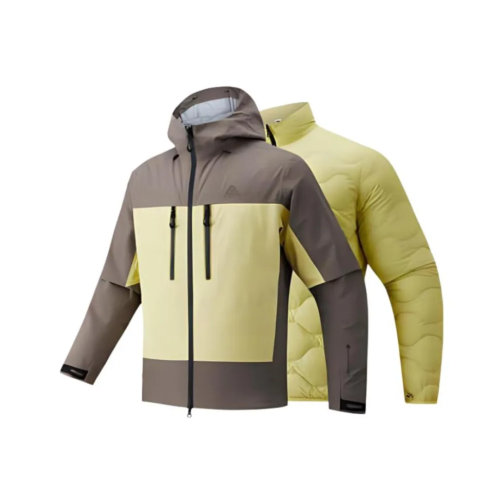 ANTA Windbreaker Jackets Men Enamel Gray/Jade Yellow