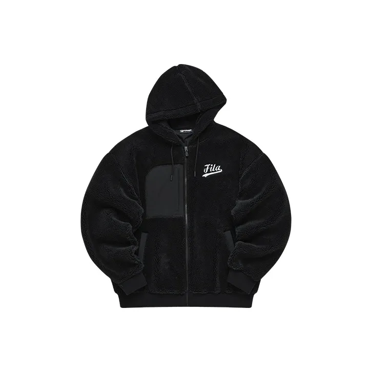 FILA FUSION BASEBALL Series Velvet Jackets Men's Pitch Black