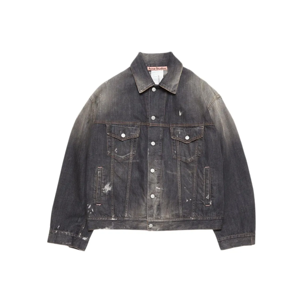 Acne Studios Button Up Distressed Denim Jacket