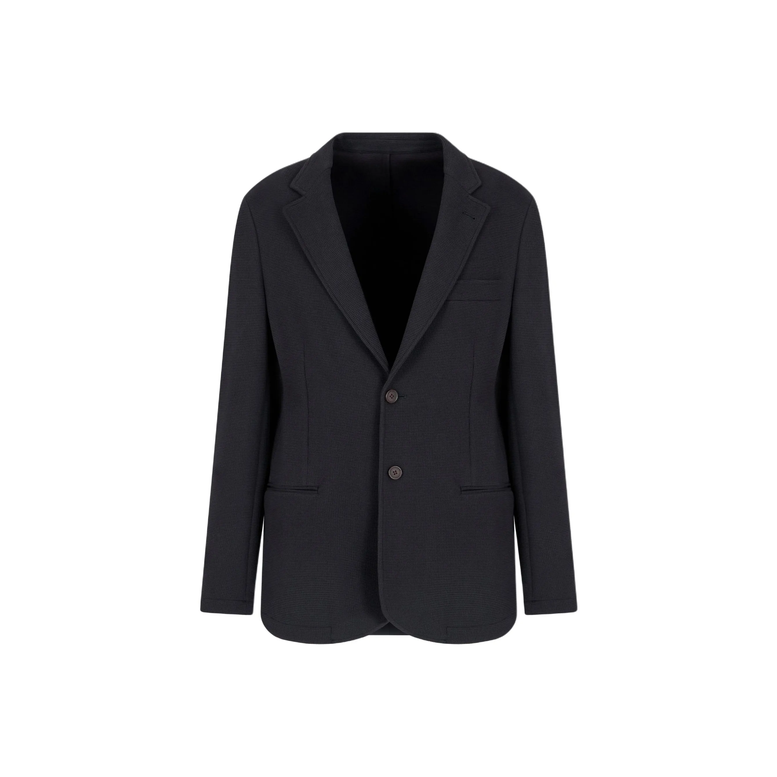 EMPORIO ARMANI Travel Essentials Single breasted Blazer In Waffle Jersey
