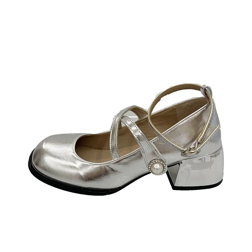 Feo Dvke Туфли Мэри Джейн Женские Серебряные