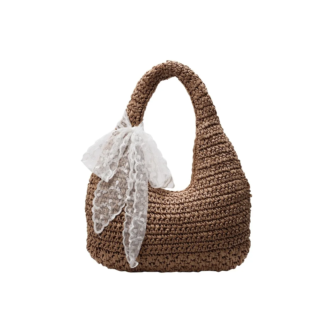 Wenpercy Плетеная сумка через плечо женская хаки экрю