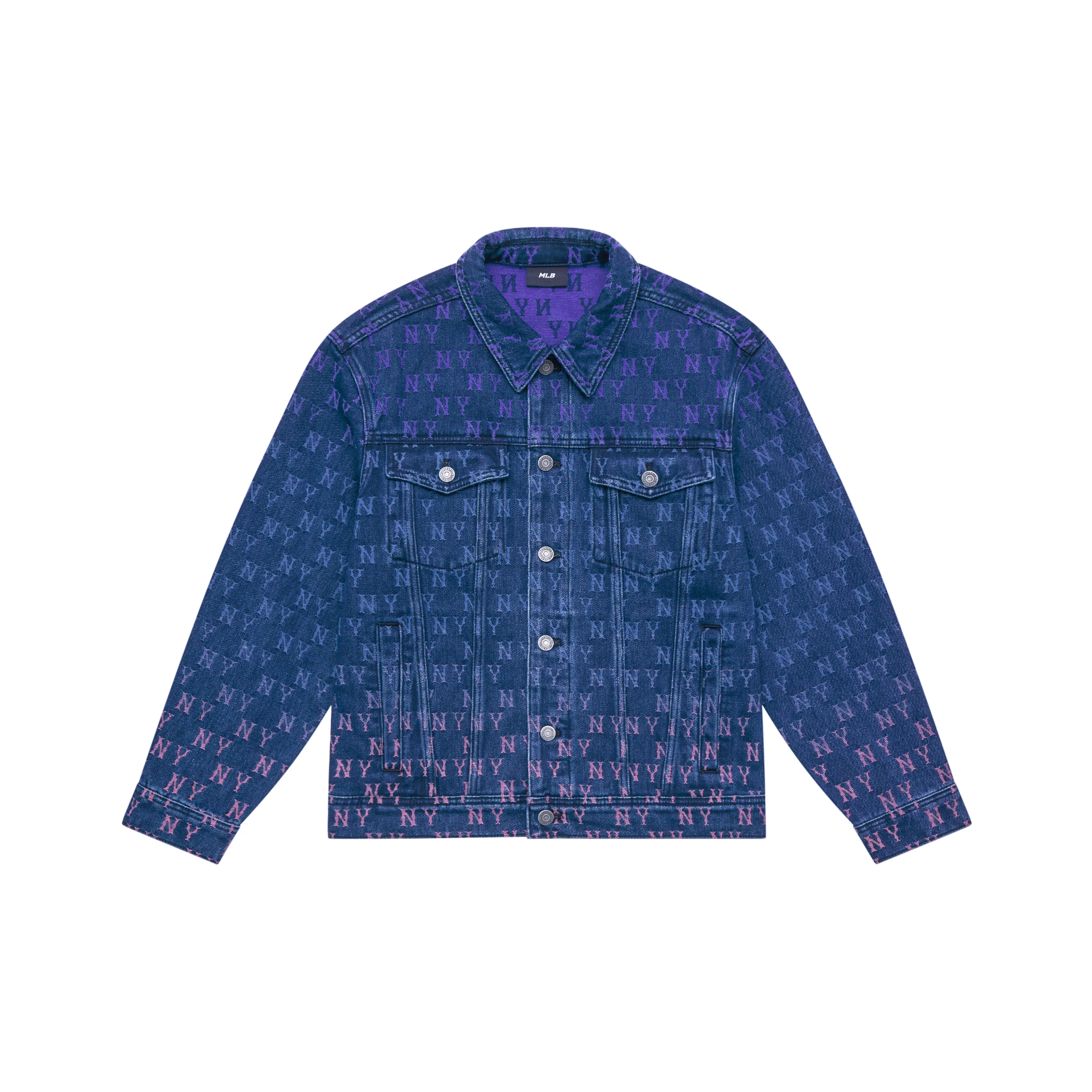 MLB Jacquard Dia Monogram 24FW Denim Jacket Unisex Indigo