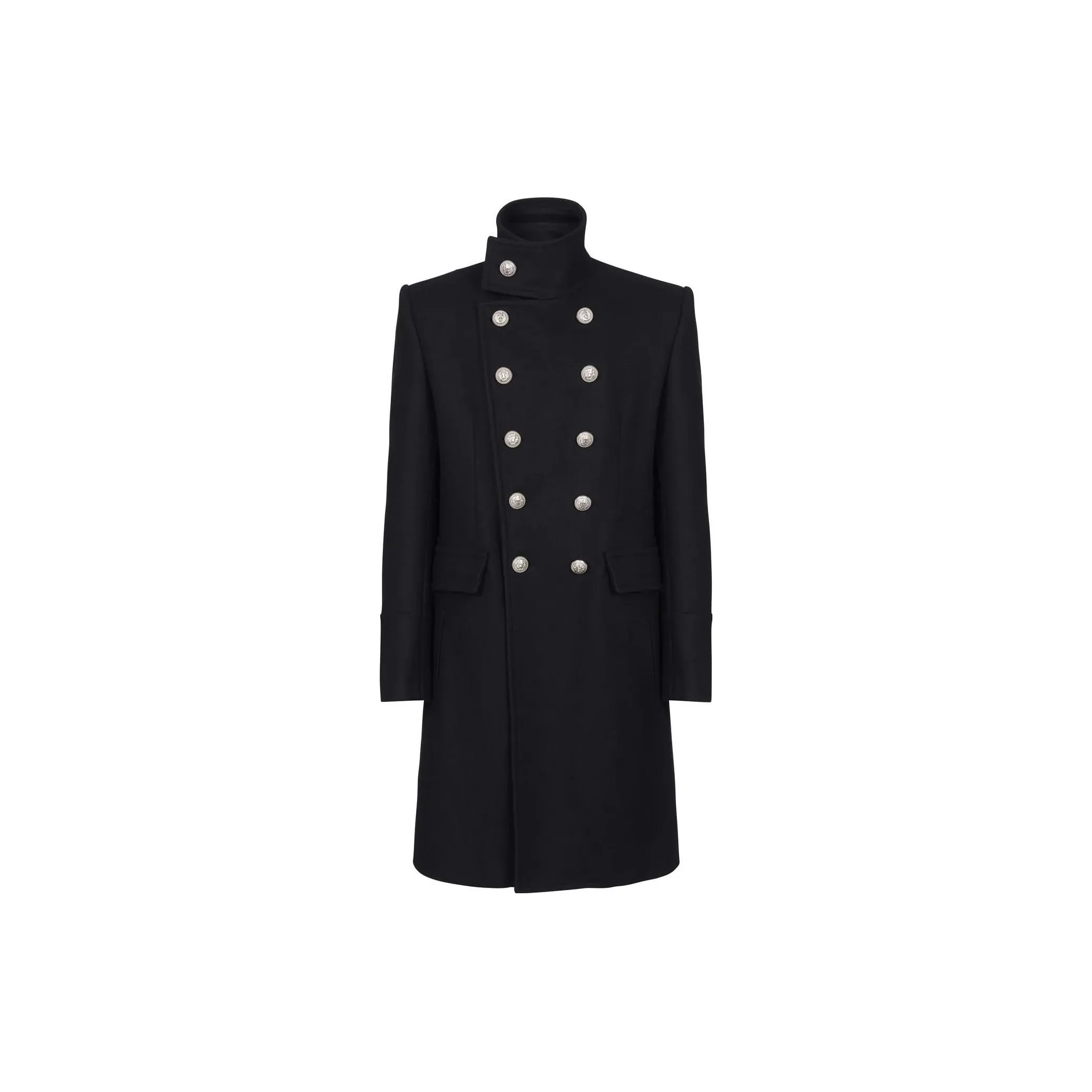 BALMAIN Coats Men Black