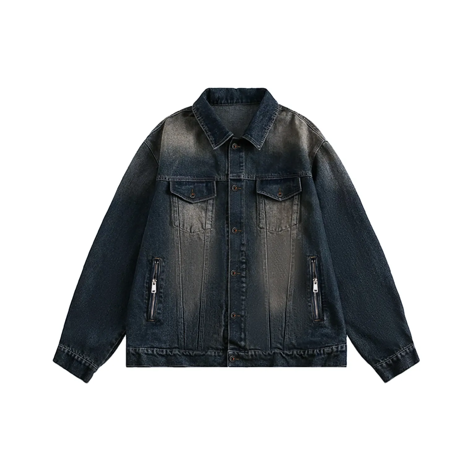 WILD LEADER FW24 Denim Jacket Unisex Vintage Blue WILD LEADER FW24 Деним Куртка Унисекс Винтаж Синий