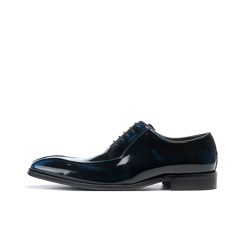 ASTON M.JAZZ Dress Shoes Men's Low Top Blue/Gold
