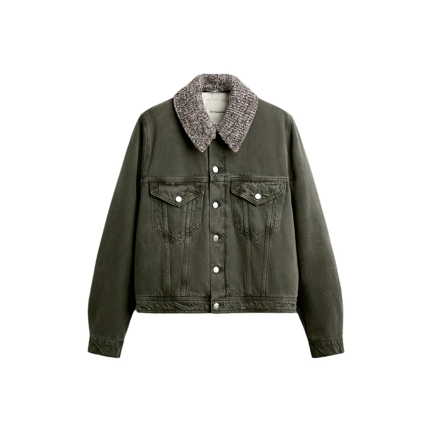 Nanushka X ZARA Nanushka Collaboration Denim Jackets Men's Army Green