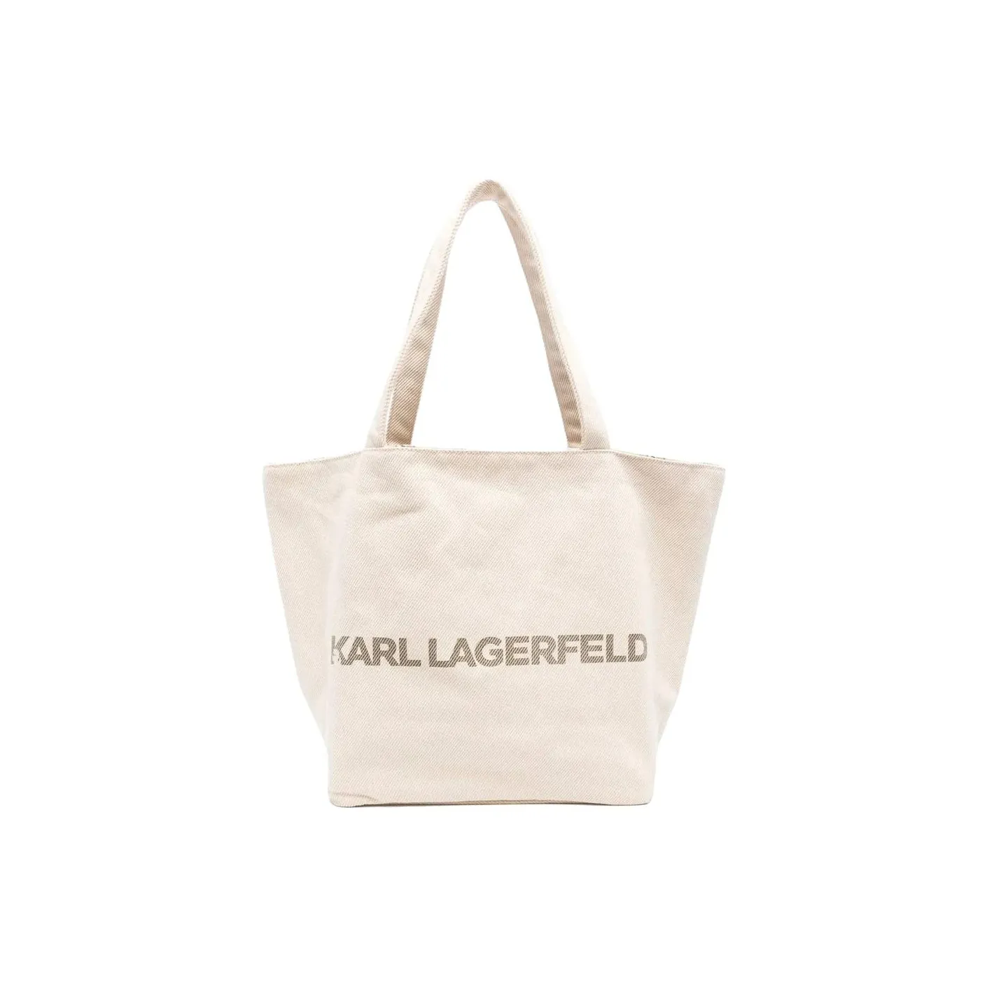 KARL LAGERFELD Cotton Tote Bag, Shopping Bag, Handbag, Shoulder Bag Women's Beige
