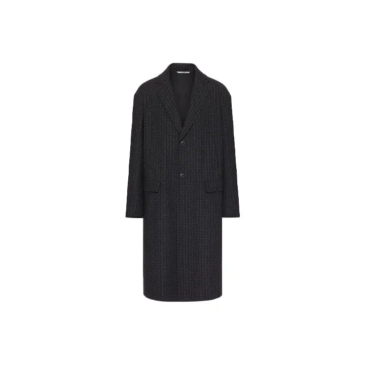 Valentino Optical Motif Single Breasted Coat