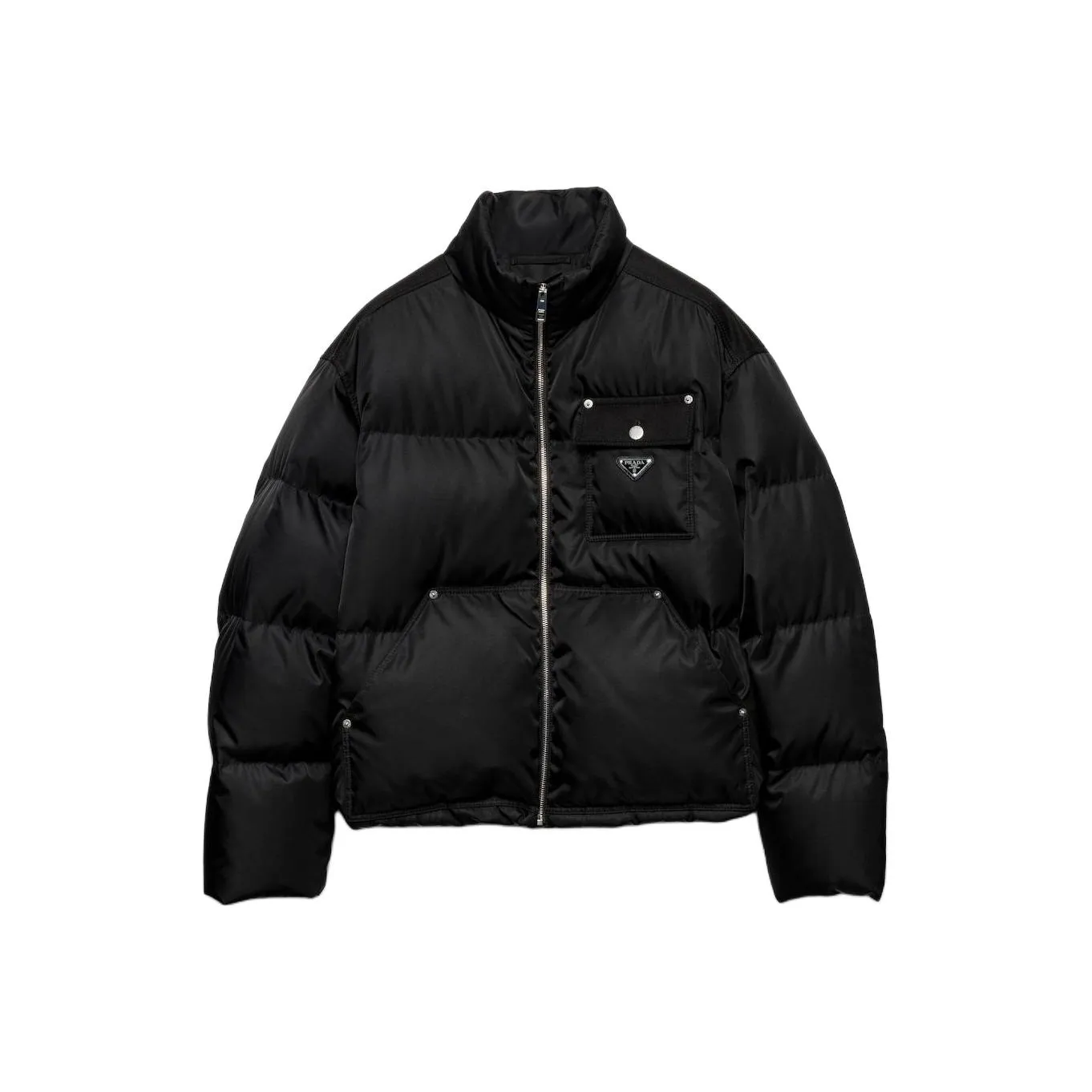 PRADA Triangle Logo Zipped Padded Jacket