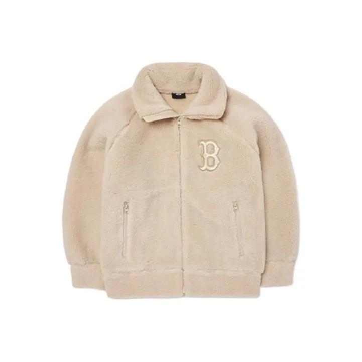 MLB FLEECE Series Boston Red Sox Velvet Jackets Unisex Apricot