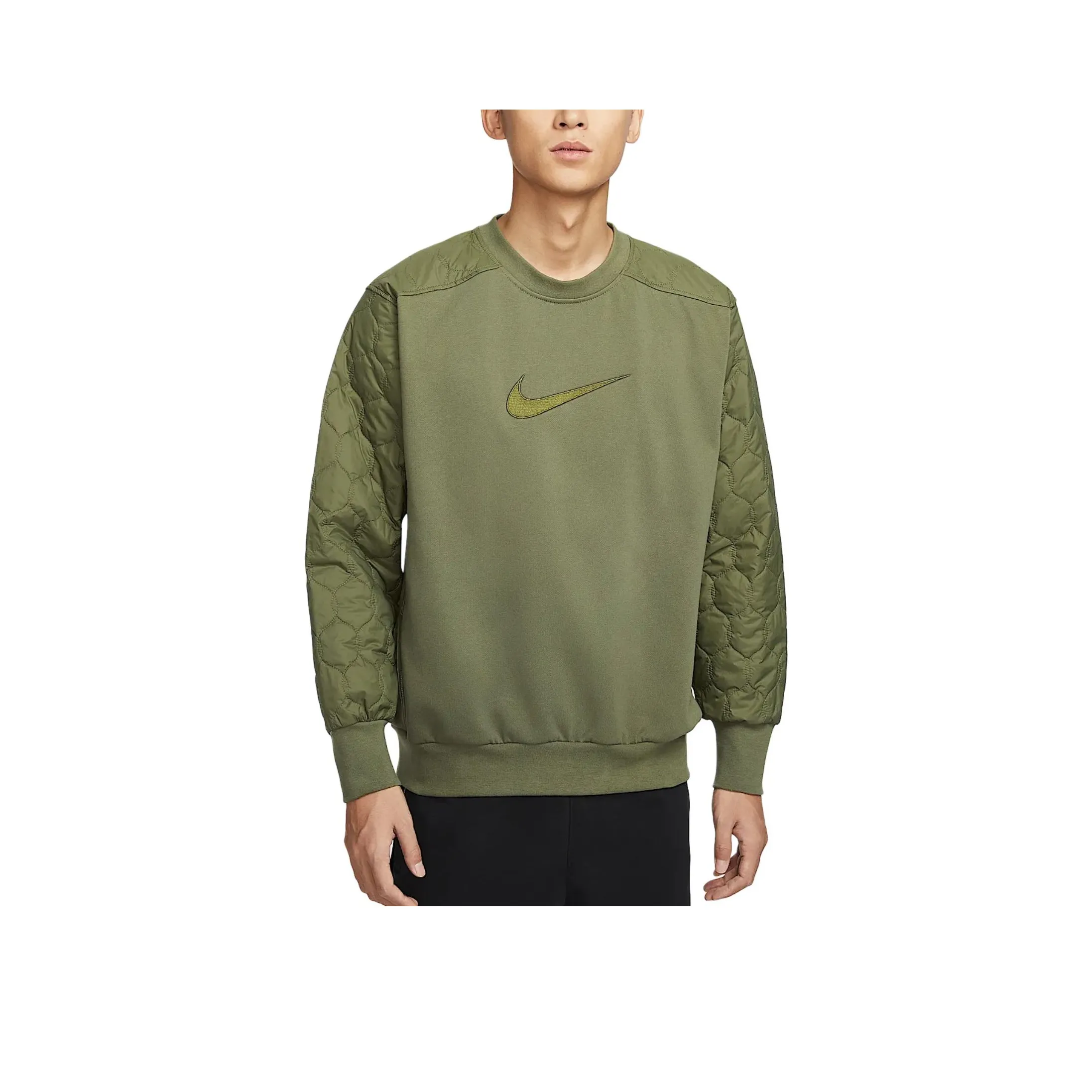 Nike Dri Fit Стандартный Issue Толстовка Мужской Средний Оливковый Зеленый