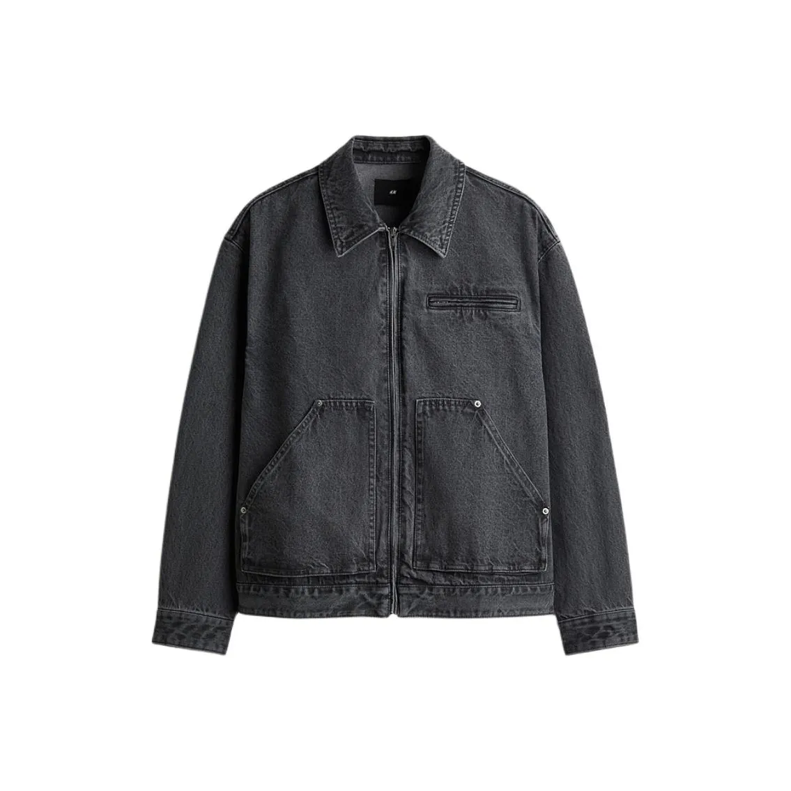 H M Denim Куртка Мужская Темно-Джинсовая Серый