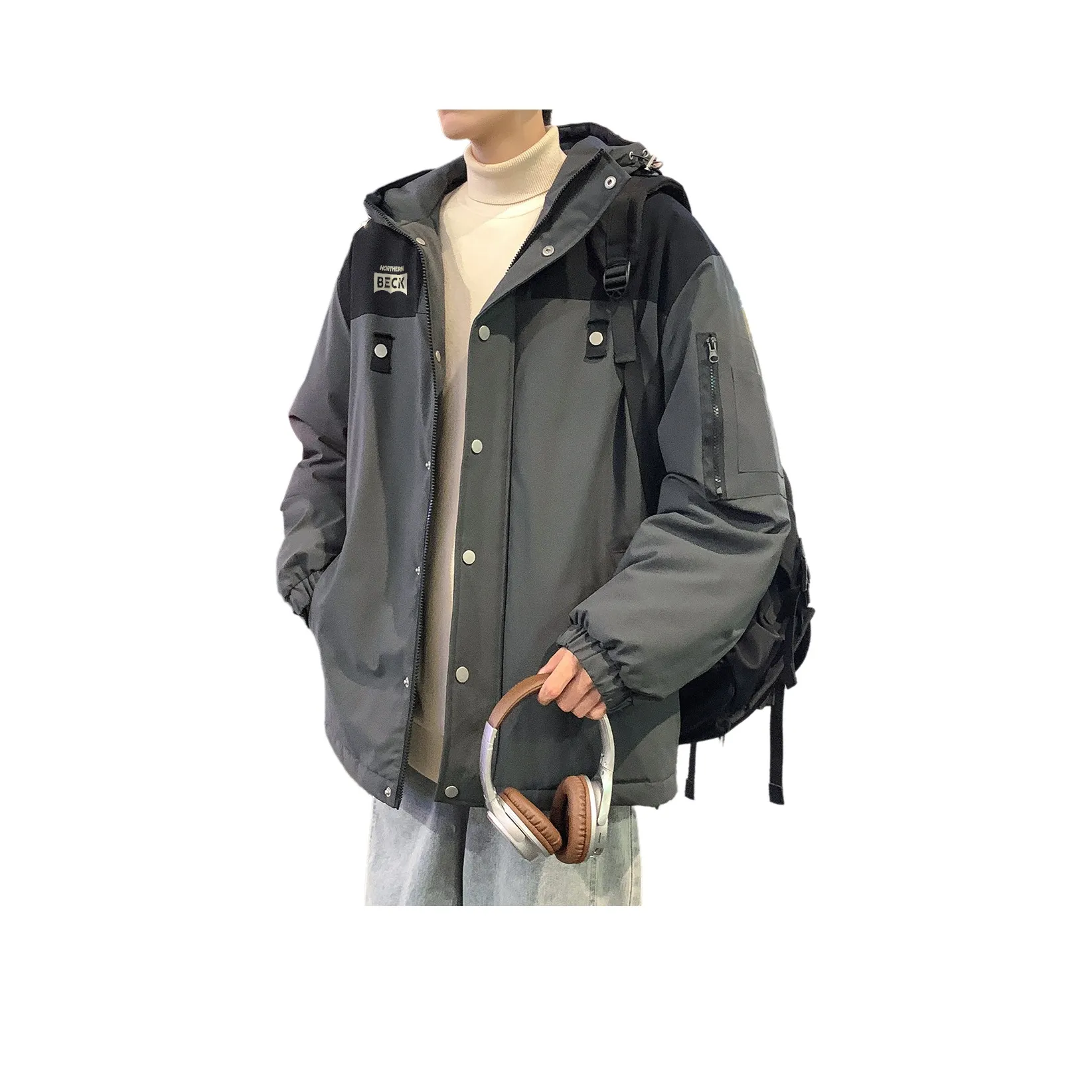 Tonlion FW23 Хлопковый пуховик Мужской Черный