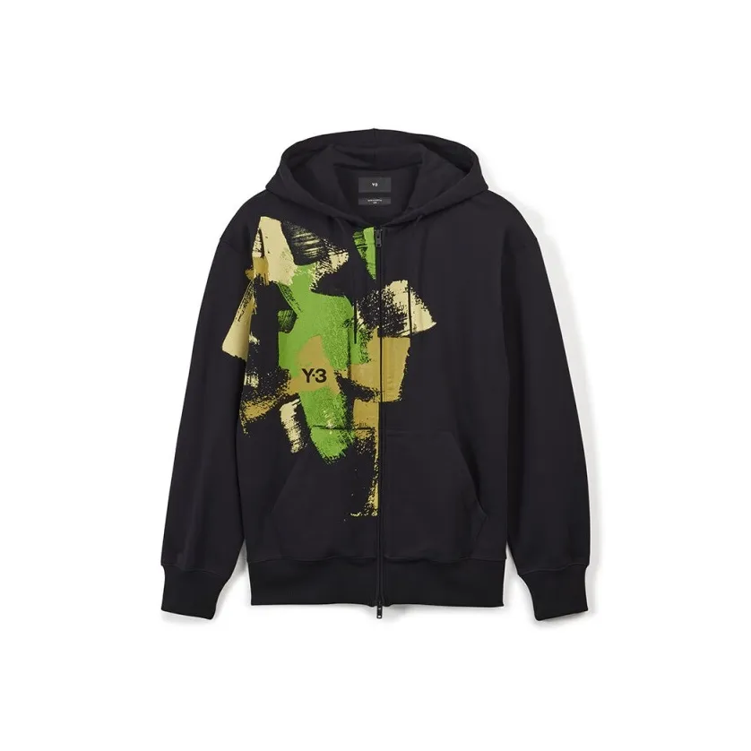 Y-3 Logo-print Zip-up Cotton Hoodie