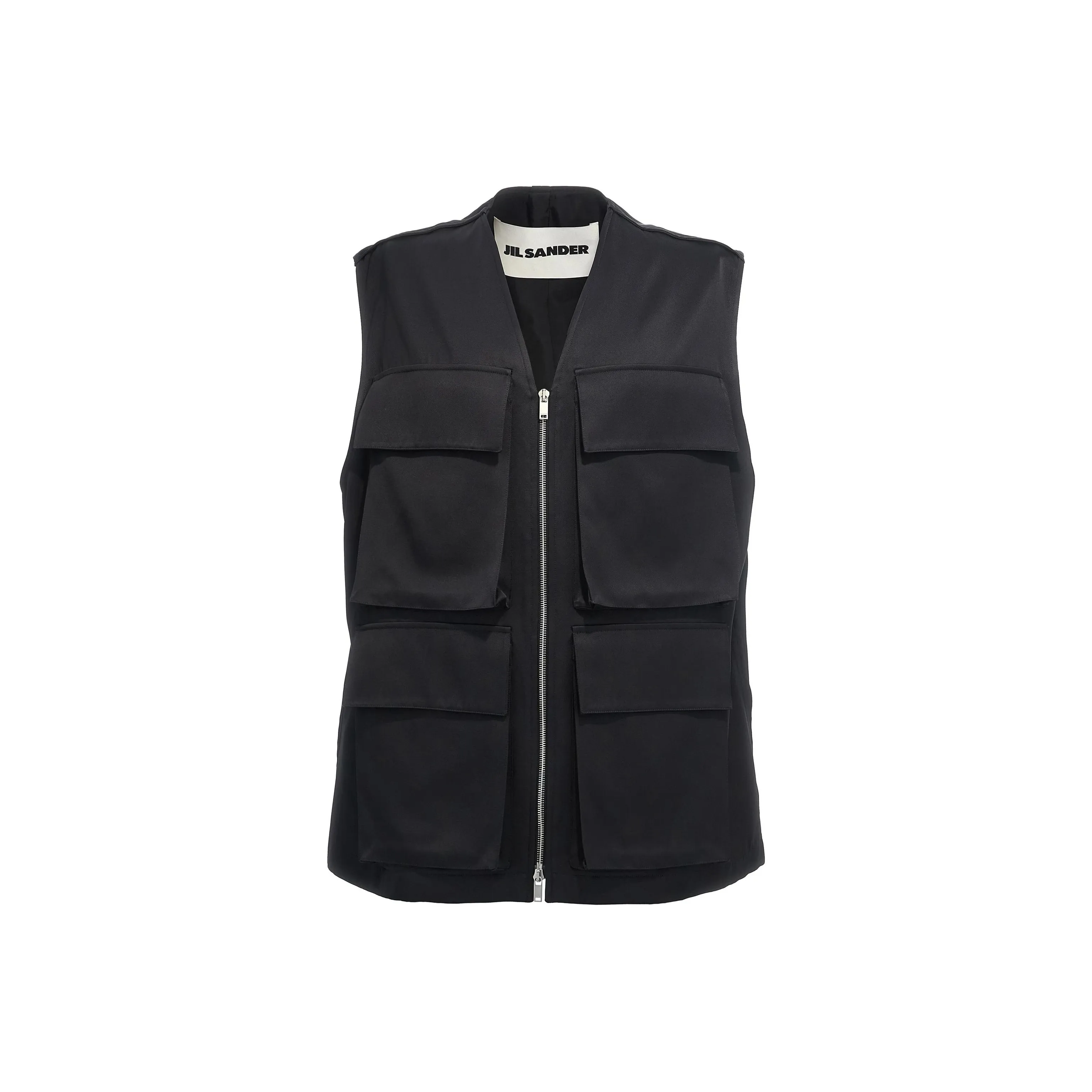 JIL SANDER 14 Satin Zipped Vest