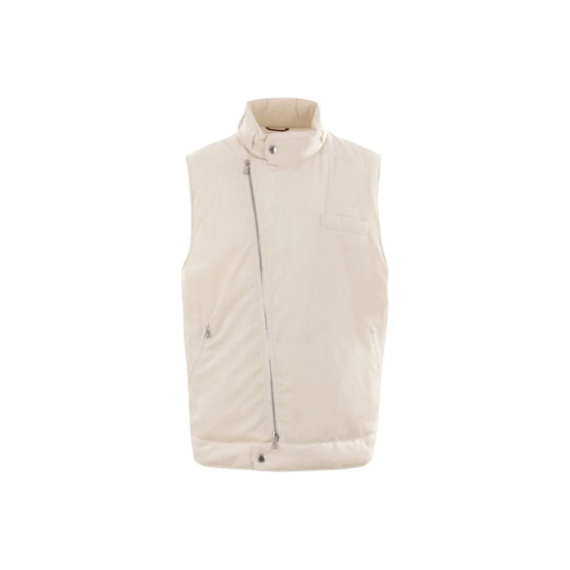 Brunello Cucinelli Corduroy Biker Style Down Vest